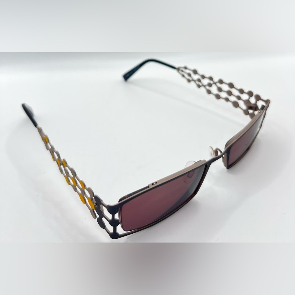 Vintage Menizzi M2022 Gray Rectangular Sunglasses Frames Only